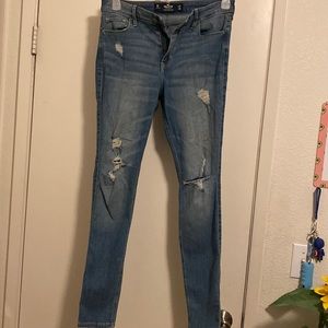 2 pairs of Hollister Super skinny Ripped Jeans